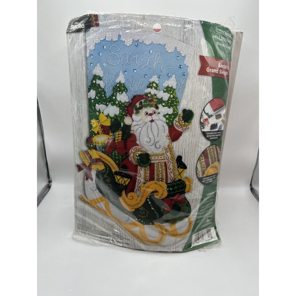 Bucilla  Santa's Grand Sleigh Stocking Kit-86842E